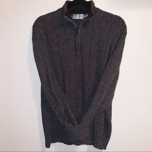 Oscar De La Renta Charcoal Quarter Zip Sweater